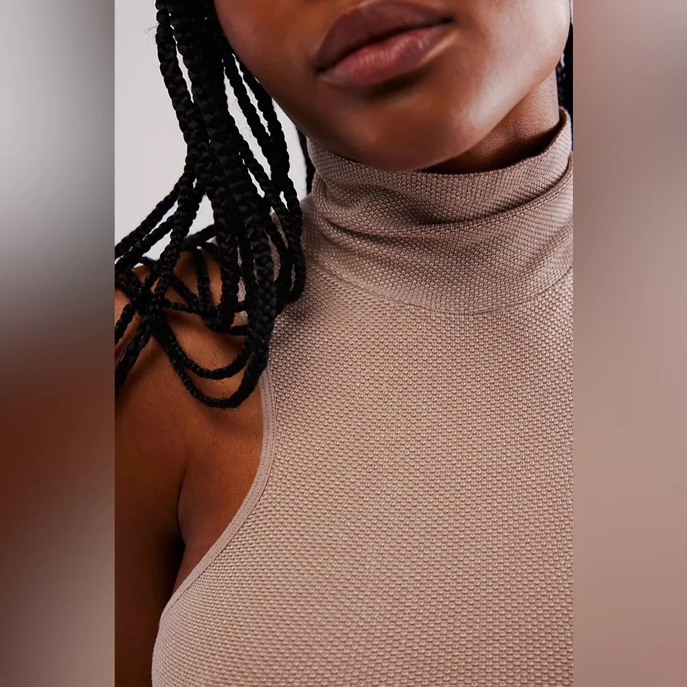 NWOT! FREE PEOPLE Always Ready Seamless Turtleneck Tank - Picture 2 of 6